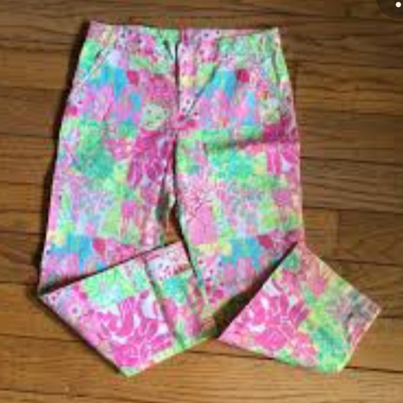 Lilly Pulitzer Havana Blue Snapdragon Capri Pants - Picture 2 of 12